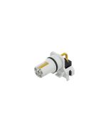 Installation components • Insulation body • with O-Ring • M12x1 • 4-pos+FE • L-coded • Solder pin angled • Shielded • Power connectors • Female connector angled