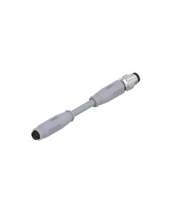 Kupplung axial • A-codiert • Verbindungsleitung • M8x1 • 3-pol. • 0,6 m • 0,25 mm² • PVC • Ungeschirmt