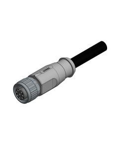 Female connector axial • A-coded • single ended • M12x1 • 8-pos. • 2 m • 0,25 mm² • TPU halogeenfree shielded • Shielded