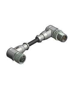 Kupplung gewinkelt • A-codiert • Verbindungsleitung • M12x1 • 6-pol. • 3 m • 0,25 mm² • TPU halogenfrei hochflexibel • Ungeschirmt