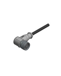 Kupplung gewinkelt • C-codiert • Anschlussleitung • M12x1 • 3-pol.+PE • 2 m • 0,34 mm² • TPU halogenfrei hochflexibel • Ungeschirmt