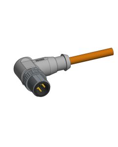 Stecker gewinkelt • A-codiert • Anschlussleitung • M12x1 • 4-pol. • 10 m • 0,34 mm² • TPU strahlenvernetzt • Ungeschirmt