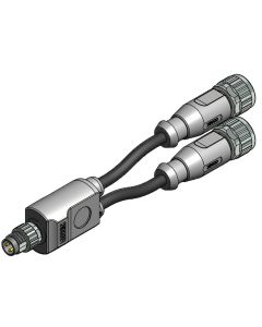 M8x1 • 2x Kupplung M12x1 axial • 3-pol. • TPU halogenfrei hochflexibel • 0,3 m