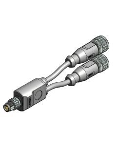 M8x1 • 2x Kupplung M12x1 axial • 4-pol. • PVC • 0,3 m