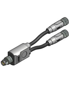 M8x1 • 2x Kupplung M8x1 axial • 3-pol. • TPU halogenfrei hochflexibel • 0,6 m
