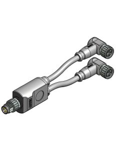 M8x1 • 2x Female connector M8x1 angled • 3-pos. • PVC • 0,3 m