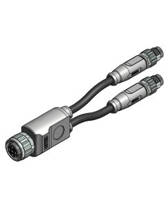 M12x1 • 2x Male connector M8x1 axial • 4- pos. • TPU halogeenfree high flexible • 0,6 m