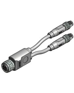 M12x1 • 2x Stecker M8x1 axial • 4-pol. • PVC • 0,3 m
