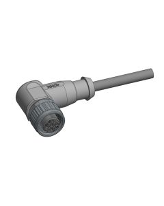 Female connector angled • A-coded • single ended • M12x1 • 3-pos. • 2 m • 0,34 mm² • PVC • Unshielded