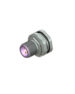 Sockets • Male connector axial • Back panel mounting • M12x1 • 4- pos. • B-coded • Solder cup • Shielded  M16x1,5 • Shielded