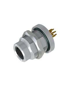 Sockets • Female connector axial • Back panel mounting • M8x1 • 8-pos. • 5,5 mm • A-coded • Solder pin straight • Unshielded  M12x1