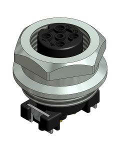 Flansch • Kupplung axial • Frontmontage • M12x1 • 4-pol. • 9 mm • A-codiert • SMT • Ungeschirmt  M16x1,5