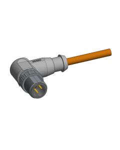Male connector angled • A-coded • single ended • M12x1 • 3-pos. • 2 m • 0,34 mm² • TPU irradiated • Unshielded