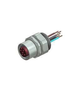 Flansch • Positionierbar • M12x1 • 5-pol. • A-codiert • Litze • AWG24 • PG9 • Kupplung axial • Einbauflansch • 0,5 m