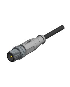 Male connector axial • A-coded • single ended • M12x1 • 4- pos. • 2 m • 0,34 mm² • TPU halogeenfree high flexible • Unshielded