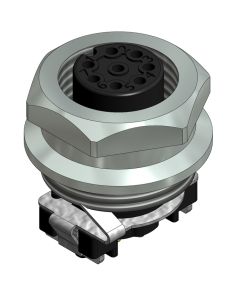 Flansch • Kupplung axial • Frontmontage • M12x1 • 8-pol. • 9 mm • A-codiert • SMT • Geschirmt  M16x1,5