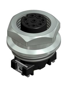 Flansch • Kupplung axial • Frontmontage • M12x1 • 8-pol. • 9 mm • A-codiert • SMT • Ungeschirmt  M16x1,5