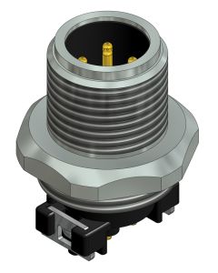 Flansch • Stecker axial • Frontmontage • M12x1 • 4-pol. • 9 mm • A-codiert • SMT • Ungeschirmt  M16x1,5