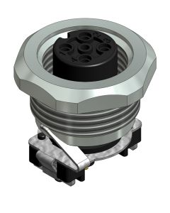 Flansch • Kupplung axial • Frontmontage • M12x1 • 4-pol. • 13 mm • A-codiert • SMT • Geschirmt  M16x1,5