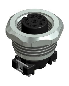 Flansch • Kupplung axial • Frontmontage • M12x1 • 8-pol. • 13 mm • A-codiert • SMT • Ungeschirmt  M16x1,5