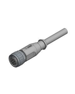 Female connector axial • A-coded • single ended • M12x1 • 6-pos. • 2 m • 0,25 mm² • PVC • Unshielded