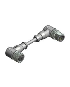 Female connector angled • A-coded • Double ended • M12x1 • 3-pos. • 3 m • 0,34 mm² • PVC • Unshielded