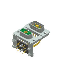 D-SUB Combination Dual Port • 5W1/5W1 • Dual port socket upper / Plug bottom • Solder pin angled