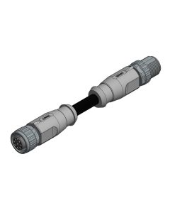 Female connector axial • A-coded • Double ended • M12x1 • 8-pos. • 0,3 m • 0,25 mm² • TPU halogeenfree shielded • Shielded