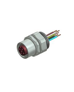 Flansch • Positionierbar • M12x1 • 4-pol. • A-codiert • Litze • AWG24 • PG9 • Kupplung axial • Einbauflansch • 0,5 m