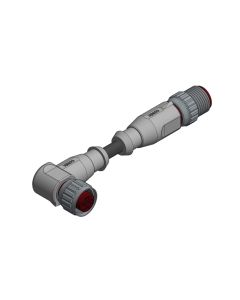 Kupplung gewinkelt • A-codiert • Verbindungsleitung • M12x1 • 4-pol. • 0,3 m • 0,34 mm²