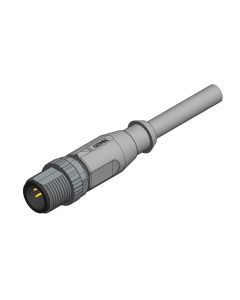 Male connector axial • A-coded • single ended • M12x1 • 6-pos. • 2 m • 0,25 mm² • PVC • Unshielded