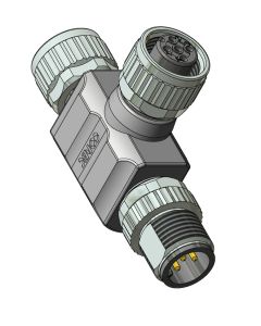 M12x1 • 2x Female connector M12x1 axial • 5- pos.