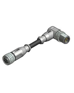 Female connector axial • A-coded • Double ended • M12x1 • 8-pos. • 3 m • 0,25 mm² • TPU halogeenfree high flexible • Unshielded