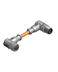 Kupplung gewinkelt • A-codiert • Verbindungsleitung • M12x1 • 5-pol. • 3 m • 0,34 mm² • TPU strahlenvernetzt • Ungeschirmt