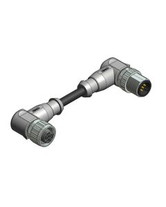 Kupplung gewinkelt • A-codiert • Verbindungsleitung • M12x1 • 5-pol. • 3 m • 0,34 mm² • TPU halogenfrei hochflexibel • Ungeschirmt