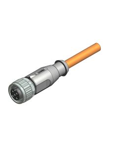 Female connector axial • A-coded • single ended • M12x1 • 5- pos. • 2 m • 0,34 mm² • TPU irradiated • Unshielded