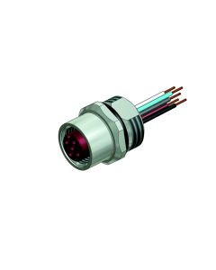 Flansch • Frontmontage • M12x1 • 5-pol. • A-codiert • Litze • AWG24 • PG9 • Kupplung axial • Einbauflansch • 0,5 m