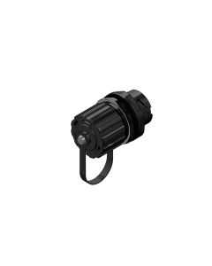 Panel mounted receptacle & protection cap • LC Duplex SM • Both sides bayonet locking
