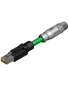 BUS Systems • 8-pos. • 3 m • Male connector axial • A-coded • Double ended • RJ45 • 4x2xAWG24 • TPU shielded SFTP • Shielded