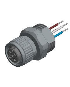 Flansch • Kupplung axial • Frontmontage • M12x1 • 4-pol. • A-codiert • Litze • AWG24 • Ungeschirmt  M16x1,5