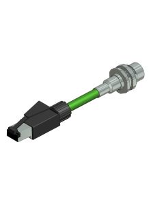 Bussysteme • 4-pol. • 1 m • Stecker axial • D-codiert • Verbindungsleitung • RJ45 • 2x2xAWG22 • TPU geschirmt SFTP • Geschirmt
