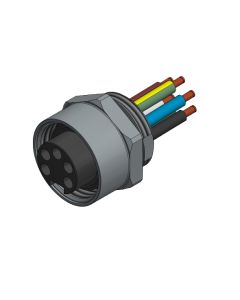 Flansch • Kupplung axial • Frontmontage • 7/8 • 4-pol.+PE • Litze • AWG14 • Ungeschirmt  PG13,5