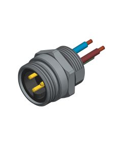 Flansch • Stecker axial • Frontmontage • 7/8 • 2-pol.+PE • Litze • AWG14 • Ungeschirmt  PG13,5