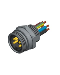 Flansch • Stecker axial • Frontmontage • 7/8 • 4-pol.+PE • Litze • AWG14 • Ungeschirmt  PG11