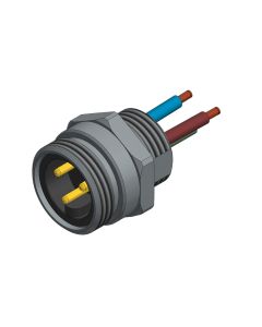 Flansch • Stecker axial • Frontmontage • 7/8 • 2-pol.+PE • Litze • AWG14 • Ungeschirmt  PG11