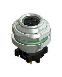 Flansch • Kupplung axial • Hinterwandmontage • M8x1 • 3-pol. • 10 mm • A-codiert • THR • Ungeschirmt