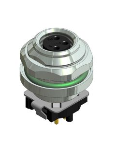Flansch • Kupplung axial • Hinterwandmontage • 3-pol. • 10 mm • A-codiert • THR • Geschirmt