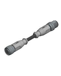 Kupplung axial • A-codiert • Verbindungsleitung • M12x1 • 8-pol. • 0,3 m • 0,25 mm² • TPU halogenfrei hochflexibel • Ungeschirmt