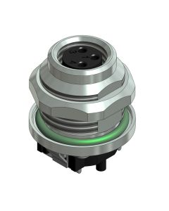 Flansch • Kupplung axial • Hinterwandmontage • M8x1 • 3-pol. • 6 mm • A-codiert • SMT • Geschirmt