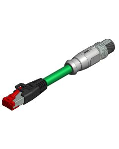 BUS Systems • 8-pos. • 3 m • Male connector axial • A-coded • Double ended • RJ45 • AWG24 • TPU shielded SFTP • Shielded